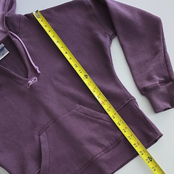 Reebok Women's Purple Pink Pullover Hoodie Sweatshirt Front Pocket Fleece Size M - Picture 12 of 13